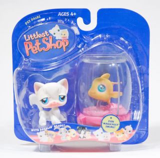 New Littlest Pet Shop Goldfish Swims Bowl Persian Cat