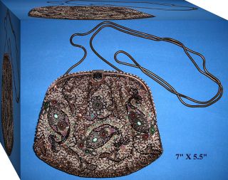  Vintage Bronze Beaded Evening Bag Hashimoto