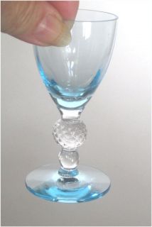Morgantown Glass Light Blue Crystal Golf Ball Cordial