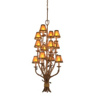 Kalco Ponderosa 12 Light Chandelier with Mica Shade   5033PD /S205