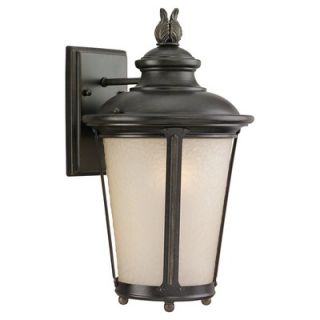 Forte Lighting One Light Outdoor Wall Lantern with Umber Linen Shade