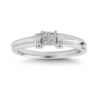 Niru 14k White Gold 1/10ct TDW Princess Diamond Engagement Ring