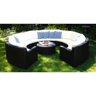 Caluco Round Pond 11 Piece Sectional Seating Group with Cushions
