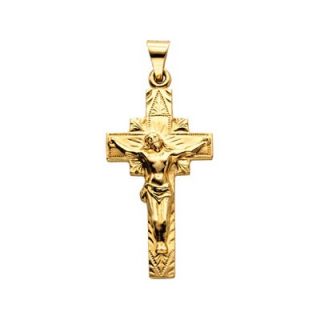 Jewelryweb 14k Yellow Gold Crucifix Pendant29x16.5mm   TLP136913NC