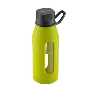 Takeya 16 Oz Classic Glass Water Bottle with Black Lid and Jacket in