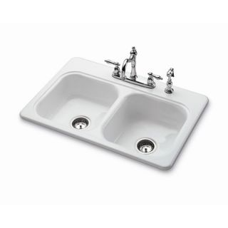 Bootz Garnet II 33 x 22 Self Rimming Double Bowl Kitchen Sink with