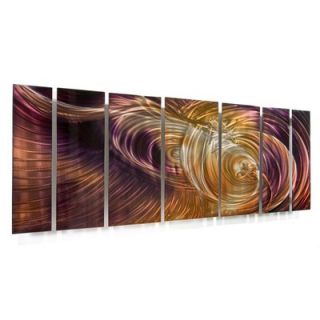  Abstract by Ash Carl Metal Wall Art in Orange and Purple   23.5 x 60