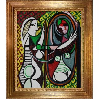  Girl Before a Mirror Canvas Art by Pablo Picasso Art Deco   35 X 31