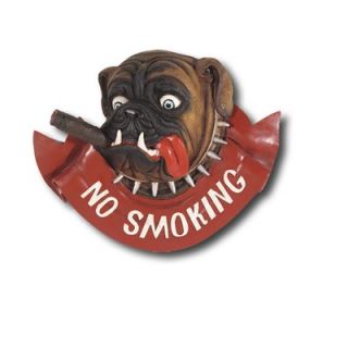 RAM Gameroom Hand Carved No Smoking Dog Sign