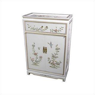 Oriental Furniture Chinese White Shoe Cabinet    36   LCQ 36SC WB