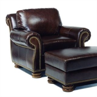 Distinction Leather Hilton Leather Chair and Ottoman   430 31 Series