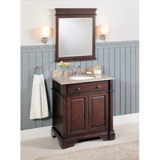 Lanza 32 Single Bathroom Vanity Set in Dark Brown   WF6493 DC