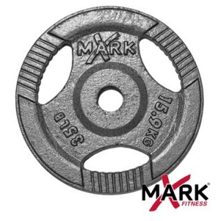 Mark 35 lb. Hammertone Gray Olympic Tri Grip Plate