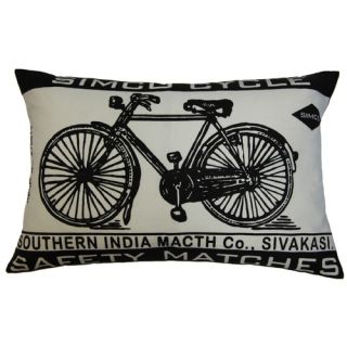 Match Co 13 x 20 Pillow with Ecru / Black Bicycle Print