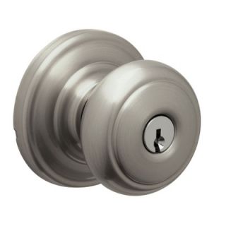 Schlage Andover Keyed Entry Knob in Satin Nickel   F51 AND 619