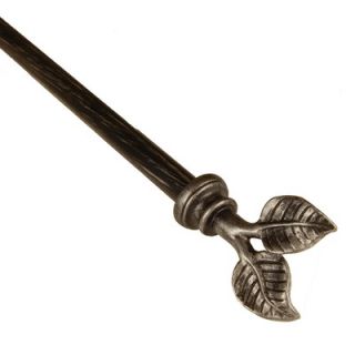 BCL Drapery Hardware Leaf Curtain Rod in Antique Silver