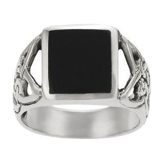 Sterling Silver Celtic Black Onyx Ring