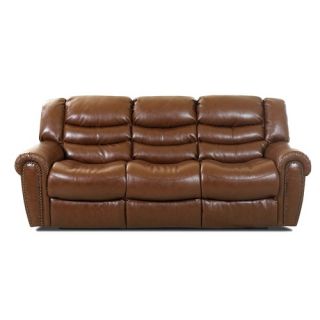 Klaussner Furniture Baskin Bonded Leather Reclining Sofa and