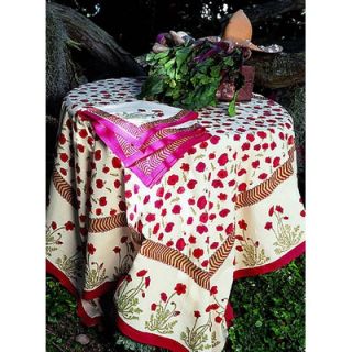 Couleur Nature Poppies Red Green Tablecloth