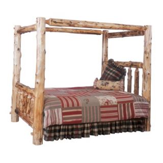 Fireside Lodge Traditional Cedar Log Canopy Bed   10030 / 10060