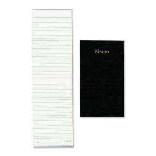 Memo Pad, 3 5/8x6, White Paper/Black Cover, 100 Sheets