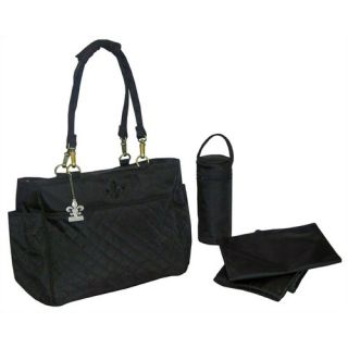 Orleans Quilted Diaper Bag Tote in Black