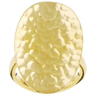 Evalue Jewelry Caribe Gold 14k Gold over Silver Hammered Oval Ring