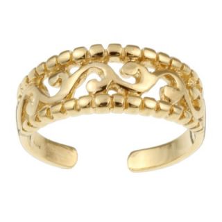 Evalue Jewelry Caribe Gold 14k Gold over Silver Filigree Cigar Band