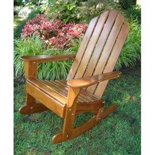 International Caravan Wooden Patio Adirondack Rocking Chair