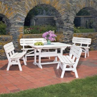 Seaside Casual Portsmouth 5 Piece Bench Dining Set