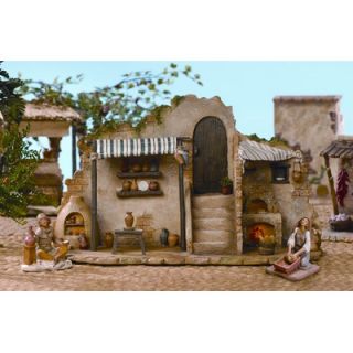 Fontanini Three Piece Lighted Pottery and Bakery Shop Set