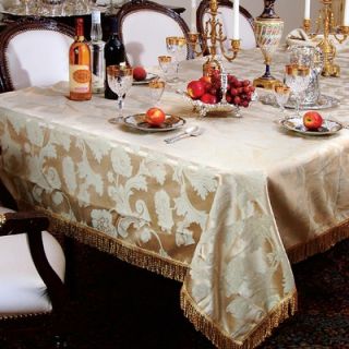  Linen Classic Damask Design Fringes 60 X 120 Tablecloth