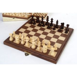 Classic Game Collection Travel Magnetic Walnut Chess Set