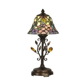 Dale Tiffany Crystal Peony Accent Table Lamp in Antique Golden Sand