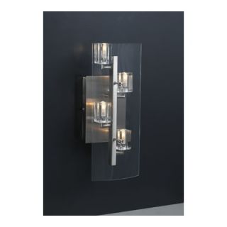 PLC Lighting Ice Cube Wall Sconce in Satin Nickel   1532 Clear SN