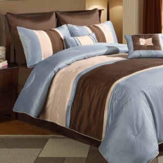 Maxwell Blue / Brown 8 Piece Comforter Set