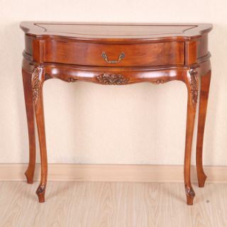 International Caravan Carved Wood One Drawer Console Table
