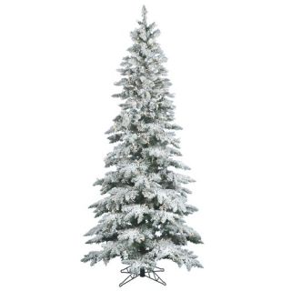 Flocked Utica Fir 7.5 Artificial Christmas Tree with Clear Lights