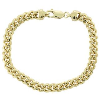 Evalue Jewelry Caribe Gold 14k Gold over Silver 8.5 inches Miami Cuban