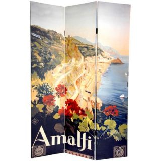 Oriental Furniture 6Feet Tall Double Sided Amalfi and Riviera Canvas