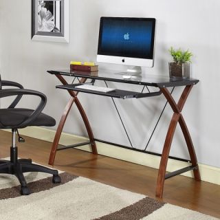 Computer Desk with Tempered Glass