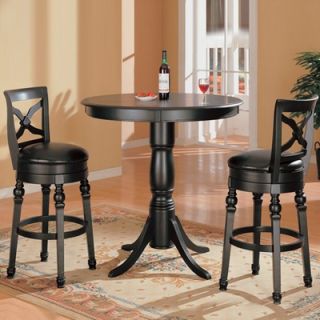 Wildon Home ® Littleton Contemporary Round Bar Table Set in Black