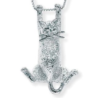 Palm Beach Jewelry Sterling Silver Cat Pendant