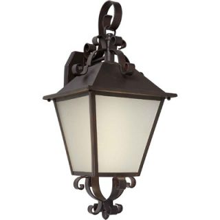 Forte Lighting One Light Outdoor Wall Lantern with Frosted Glass in