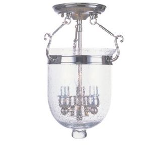 Livex Lighting Jefferson Semi Flush Mount with Seeded Glass   5081