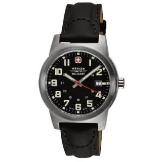 Wenger Swiss Gear Classic Field Watch with Black Dial and Black