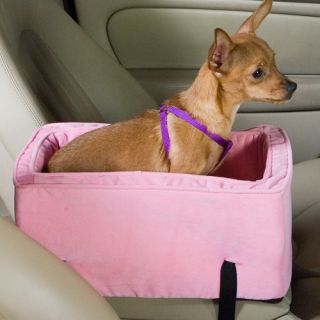 Luxury Lookout Console Pet Car Seat in Pink Microsuede