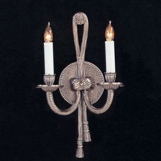 Crystorama Baroque Candle Wall Sconce in Pewter