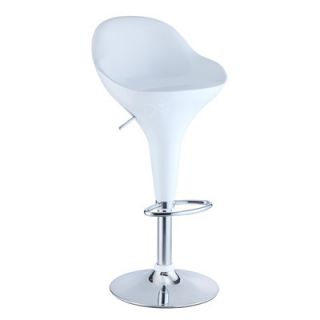 Powell Adjustable Height Bar Stool with Higher Back in White