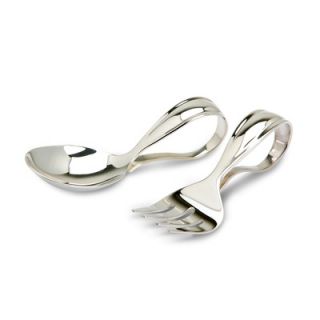 Krysaliis Classique Curved Loop Sterling Silver Baby Spoon and Fork